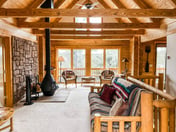 Mountain-View Log Cabin with Wraparound Deck