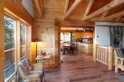 Mountain-View Log Cabin with Wraparound Deck