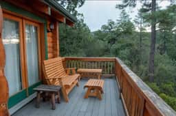Mountain-View Log Cabin with Wraparound Deck
