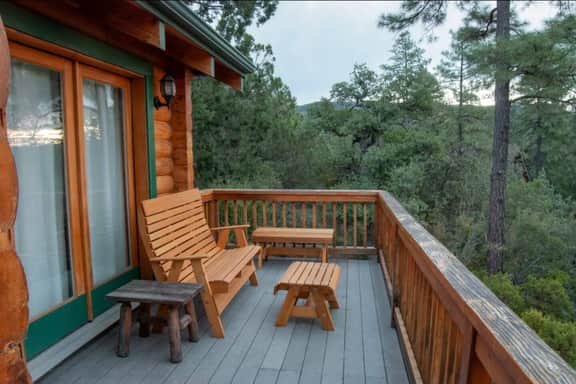 Mountain-View Log Cabin with Wraparound Deck